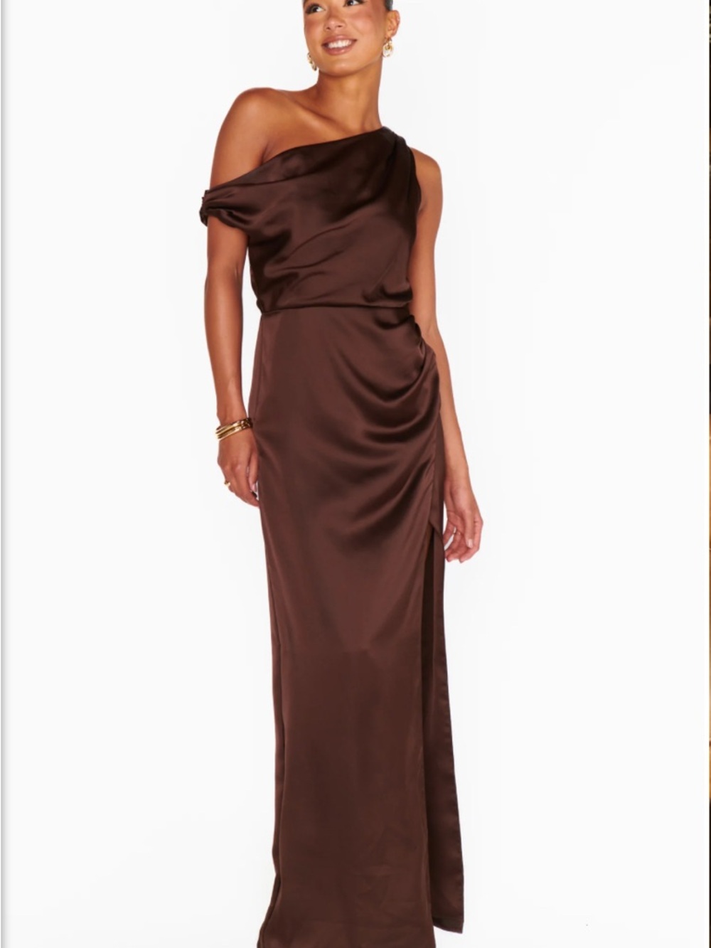 Show Me Your MuMu Jodie Dress- Chocolate Luxe Satin